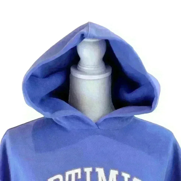 GAP Blue Recycled Hoodie Sweatshirt says "OPTIMIST" Size Teen XXL (14-16) RARE! - Picture 7 of 7